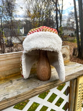 Load image into Gallery viewer, One-of-a-Kind: Antique Woven Coverlet Aviator Hat (Adult L)