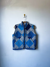 Load image into Gallery viewer, One-of-a-Kind: Indigo Diamonds on Point Quilt Vest (XS/S/M)