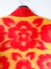 Load image into Gallery viewer, One-of-a-Kind: Red and Goldenrod Floral Ukrainian Blanket Flora Jacket (M)