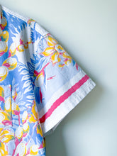 Load image into Gallery viewer, One-of-a-Kind: Vintage Fern and Pussy Willow Tablecloth Shaftsbury Shirt (M)