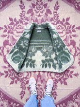 Load image into Gallery viewer, One-of-a-Kind: Deep Green Floral Ukrainian Blanket Vest (L/XL)