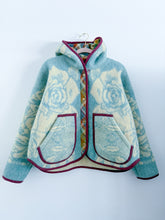 Load image into Gallery viewer, One-of-a-Kind: Golden Dawn Wool Blanket Hooded Flora Jacket (M)