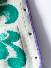 Load image into Gallery viewer, One-of-a-Kind: Green Floral Ukrainian Blanket Flora Jacket (S)