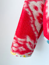 Load image into Gallery viewer, One-of-a-Kind: Red Floral Ukrainian Blanket Flora Jacket (M)