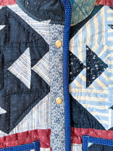 Load image into Gallery viewer, One-of-a-Kind: 19th Century Churn Dash Flora Jacket (M)