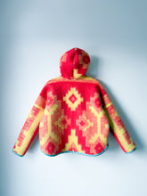 Load image into Gallery viewer, One-of-a-Kind: Geometric Ukrainian Blanket Hooded Flora Jacket (M)