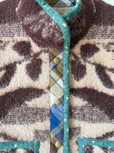 Load image into Gallery viewer, One-of-a-Kind: Chocolate Floral Ukrainian Blanket Flora Jacket (S)