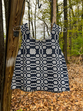 Load image into Gallery viewer, One-of-a-Kind: Navy Antique Woven Coverlet Turnaround Tank (S)