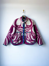 Load image into Gallery viewer, One-of-a-Kind: Ukrainian Raspberry Blanket Flora Jacket (M)