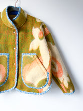 Load image into Gallery viewer, One-of-a-Kind: Orange and Green Floral Ukrainian Blanket Flora Jacket (S)