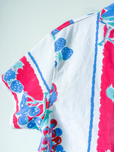 Load image into Gallery viewer, One-of-a-Kind: Tutti Blue Frutti Vintage Tablecloth Shaftsbury Shirt (S)