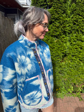 Load image into Gallery viewer, One-of-a-Kind: Blueberry Floral Ukrainian Blanket Flora Jacket (M)