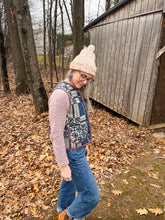 Load image into Gallery viewer, One-of-a-Kind: Woven Coverlet Snap Front Vest (M)