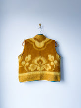 Load image into Gallery viewer, One-of-a-Kind: Ochre Floral Wool Blanket Vest (XS-M)