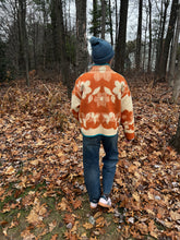 Load image into Gallery viewer, One-of-a-Kind: Fall Orange Floral Ukrainian Wool Blanket Flora Jacket (M)