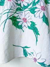Load image into Gallery viewer, One-of-a-Kind: White Floral Vintage Tablecloth Shaftsbury Shirt (M)