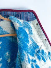 Load image into Gallery viewer, One-of-a-Kind: Blue Floral Wool Blanket Flora Jacket (S)