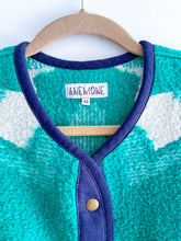 Load image into Gallery viewer, One-of-a-Kind: Colorblock Floral Wool Blanket Snap Front Vest (XS)