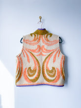 Load image into Gallery viewer, One-of-a-Kind: Green and Orange Floral Ukrainian Blanket Vest (XS-M)