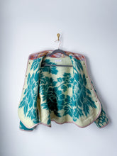 Load image into Gallery viewer, One-of-a-Kind: Turquoise Floral Ukrainian Blanket Flora Jacket (M)