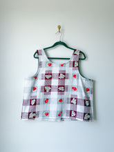 Load image into Gallery viewer, One-of-a-Kind: Vintage Strawberry Picnic Tablecloth Pearl Snap Tank (L)