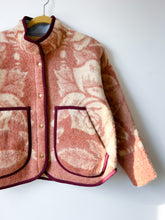 Load image into Gallery viewer, One-of-a-Kind: Orr Health Tan/Dusty Rose Wool Blanket Flora Jacket (M)