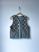 Load image into Gallery viewer, One-of-a-Kind: Woven Coverlet Snap Front Vest (M)