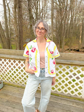 Load image into Gallery viewer, One-of-a-Kind: Sunshine Floral Vintage Tablecloth Shaftsbury Shirt (M)