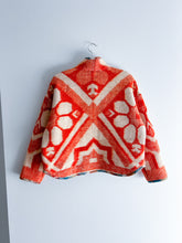 Load image into Gallery viewer, One-of-a-Kind: Orange Floral Wool Blanket Flora Jacket (M)