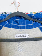 Load image into Gallery viewer, One-of-a-Kind: Blue Seashell Ukrainian Blanket Hooded Flora Jacket (L)