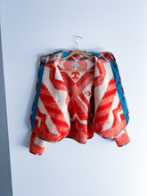 Load image into Gallery viewer, One-of-a-Kind: Orange Floral Wool Blanket Flora Jacket (M)