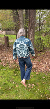 Load image into Gallery viewer, One-of-a-Kind: Ukrainian Deep Blue Floral Blanket Flora Jacket (S)