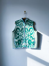 Load image into Gallery viewer, One-of-a-Kind: Green Floral Paisley Wool Blanket Vest (L-XL)