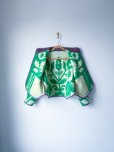 Load image into Gallery viewer, One-of-a-Kind: Green Geometric Floral Ukrainian Blanket Flora Jacket (S)