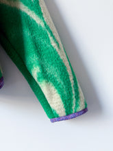 Load image into Gallery viewer, One-of-a-Kind: Green Floral Ukrainian Blanket Flora Jacket (S)