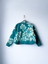Load image into Gallery viewer, One-of-a-Kind: Turquoise Floral Ukrainian Blanket Flora Jacket (S)