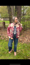 Load image into Gallery viewer, One-of-a-Kind: Ukrainian Raspberry Blanket Flora Jacket (M)