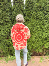 Load image into Gallery viewer, One-of-a-Kind: Cherry Floral Ukrainian Blanket Flora Jacket (S)