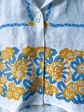Load image into Gallery viewer, One-of-a-Kind: Vintage Linen Tablecloth Shaftsbury Shirt (S)