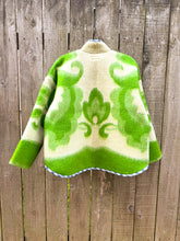 Load image into Gallery viewer, One-of-a-Kind: Green Apple Ukrainian Blanket Flora Jacket (L)