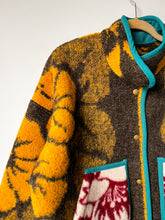 Load image into Gallery viewer, One-of-a-Kind: Colorblock Floral Wool Blanket Flora Jacket (M)