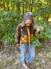 Load image into Gallery viewer, One-of-a-Kind: Bark and Goldenrod Wool Blanket Cropped Chore Coat (M)