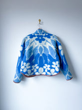 Load image into Gallery viewer, One-of-a-Kind: Blue Floral Ukrainian Blanket Flora Jacket (S)