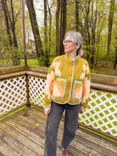 Load image into Gallery viewer, One-of-a-Kind: Orange and Green Floral Ukrainian Blanket Flora Jacket (S)