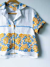 Load image into Gallery viewer, One-of-a-Kind: Vintage Linen Tablecloth Shaftsbury Shirt (S)