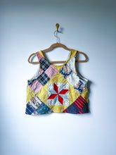 Load image into Gallery viewer, One-of-a-Kind: Eight Point Star and a Nine Patch Quilt Top Turnaround Tank (S)