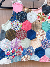 Load image into Gallery viewer, One-of-a-Kind: Antique Hexagon Quilt Top Turnaround Tank (S)