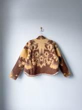 Load image into Gallery viewer, One-of-a-Kind: Brown and Tan Floral Ukrainian Blanket Flora Jacket (S)