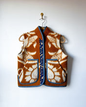 Load image into Gallery viewer, One-of-a-Kind: Ukrainian Wool Blanket Snap Front Vest (XS)