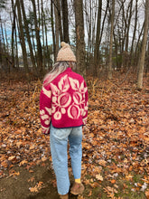 Load image into Gallery viewer, One-of-a-Kind: Fuchsia Berry Ukrainian Wool Blanket Flora Jacket (S)